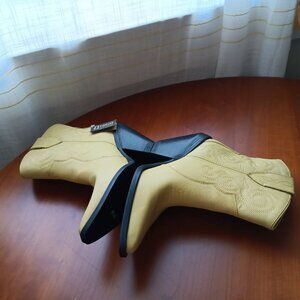 NWT Yellow Leather Springtime Western Boots 8.5M
